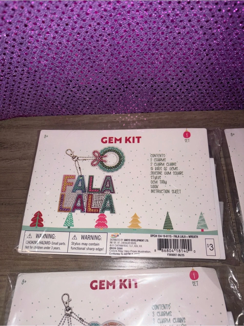 🏝️🎉🎄Holiday Diamond Art Gem Kit Bundle of 4 Christmas Charms DIY Craft Set